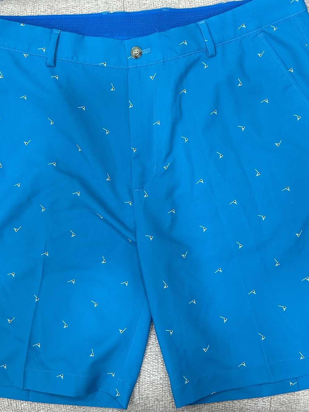 Greg Norman Collection Bright Blue Micro Print Performance Shorts
